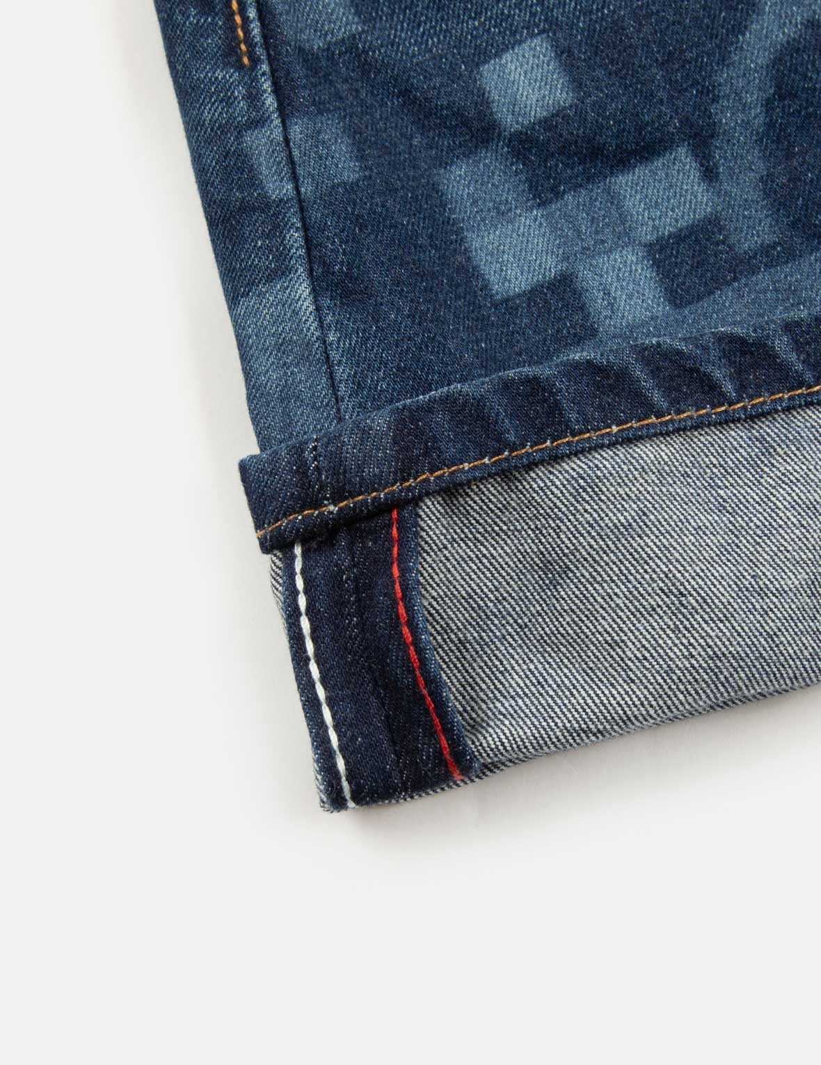 PIXEL SEAGULL EMBROIDERY AND PRINT REGULAR FIT DENIM SKIRT - 9
