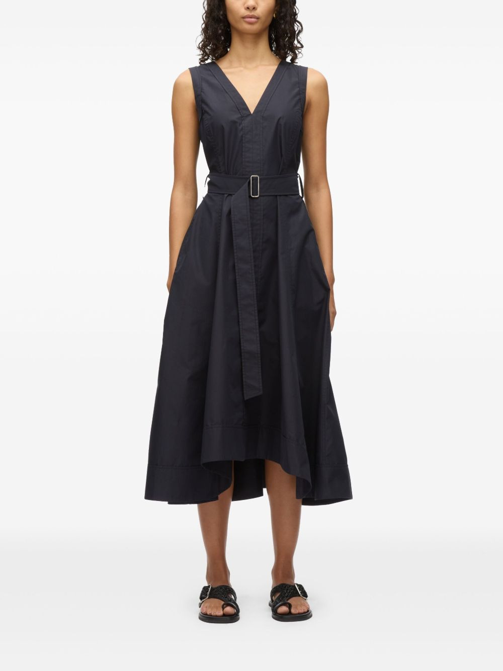 poplin belted dress - 3