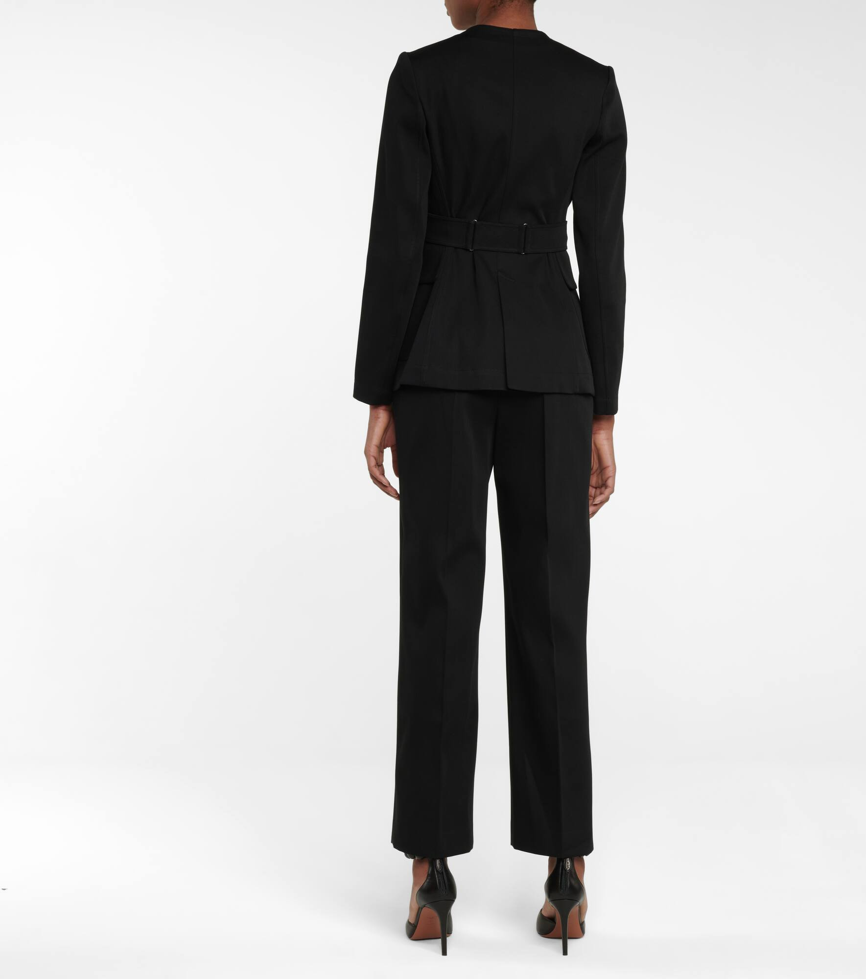 Belted cotton gabardine jacket - 3