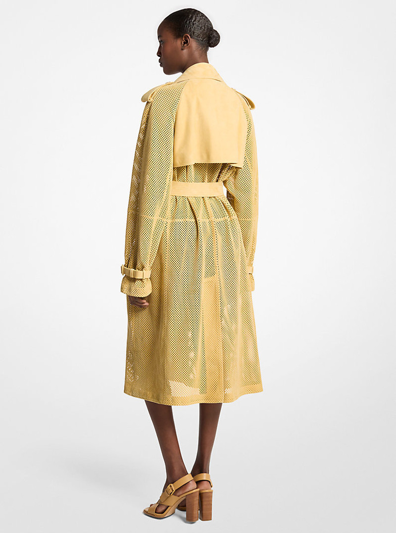 MICHAEL KORS COLLECTION Perforated Suede Trench Coat outlook