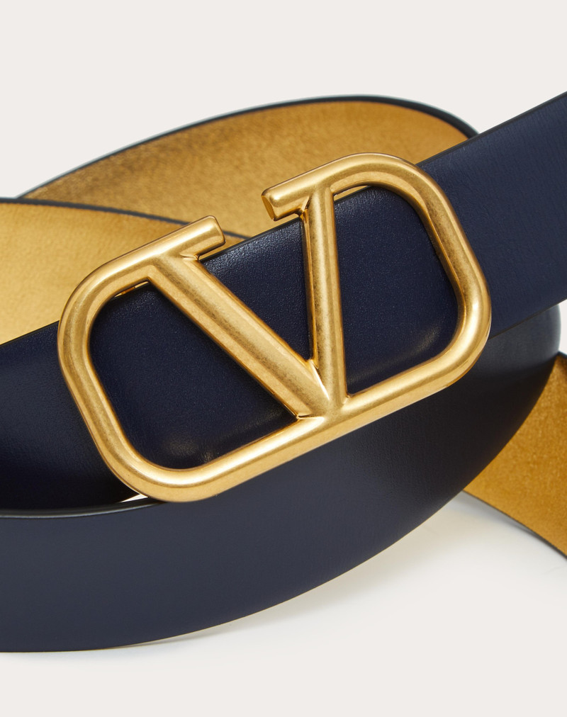 Valentino VLOGO SIGNATURE REVERSIBLE BELT IN SHINY AND METALLIC CALFSKIN 30MM outlook
