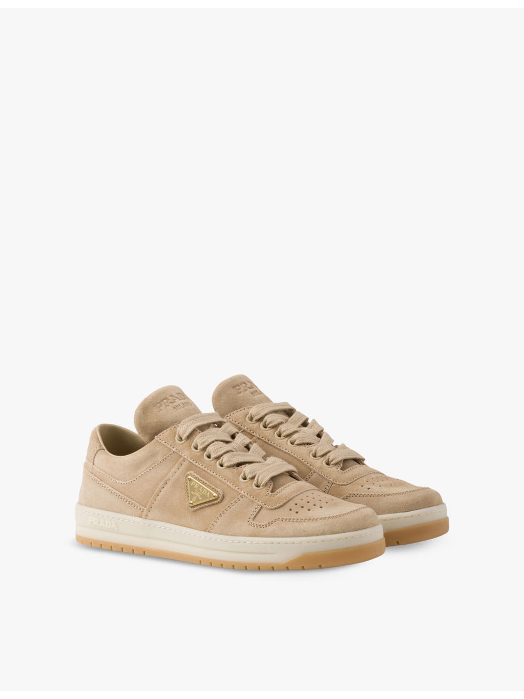 Downtown brand-plaque suede low-top trainers - 3