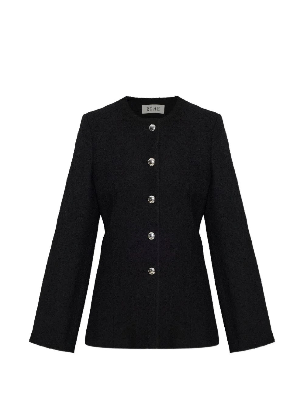 button-fastening bouclé jacket - 1