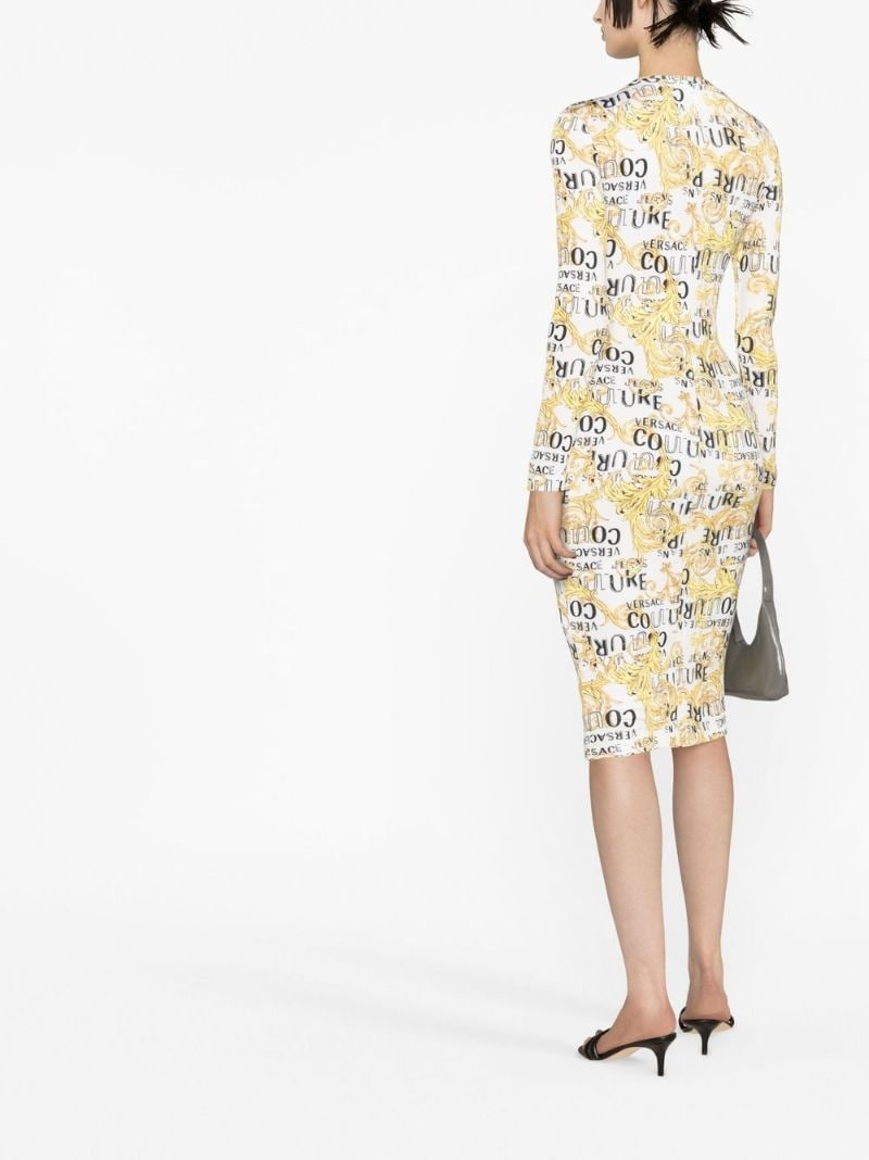 Sketch Couture-print long-sleeved midi dress - 4