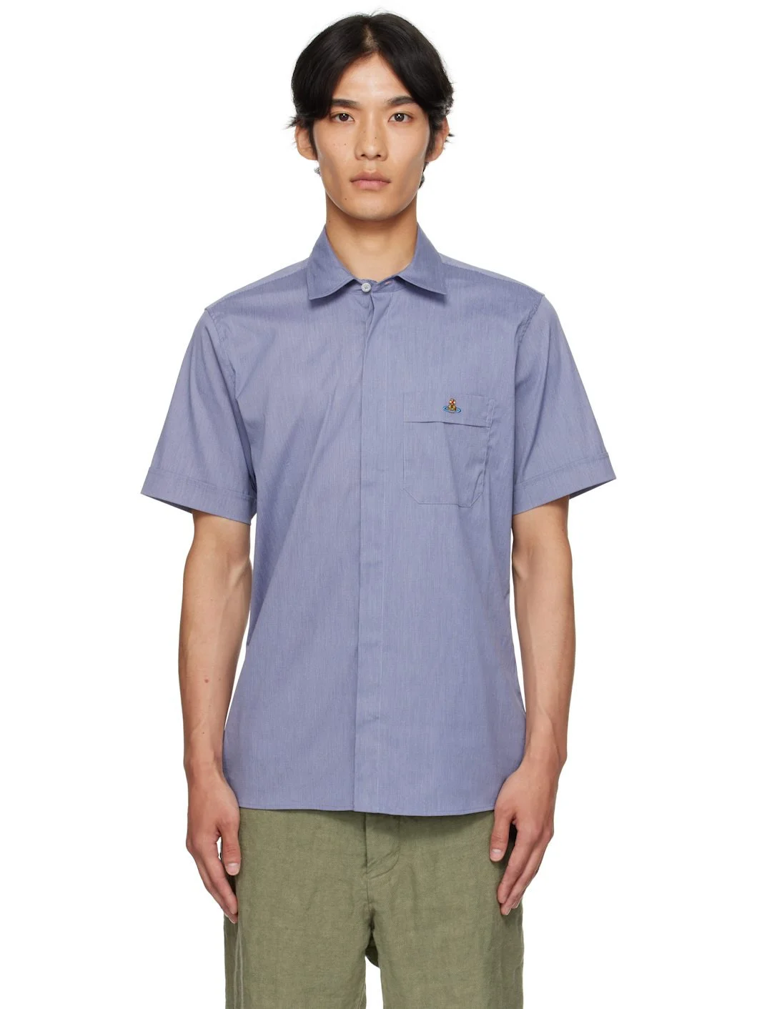 Blue Classic Short Sleeve Shirt - 1
