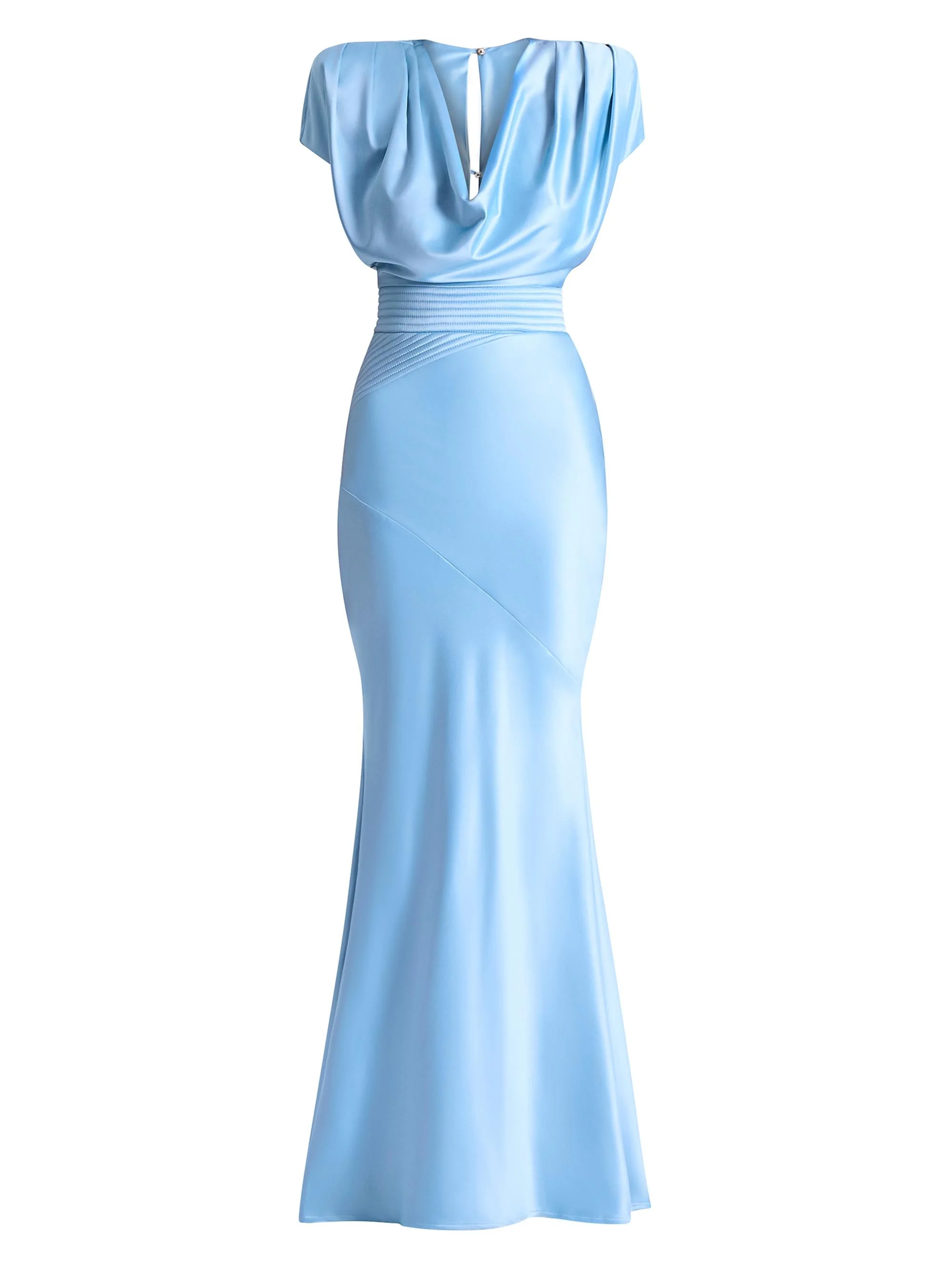 Women's Ilium Bias-Cut Satin Gown - Dusty Blue - 1