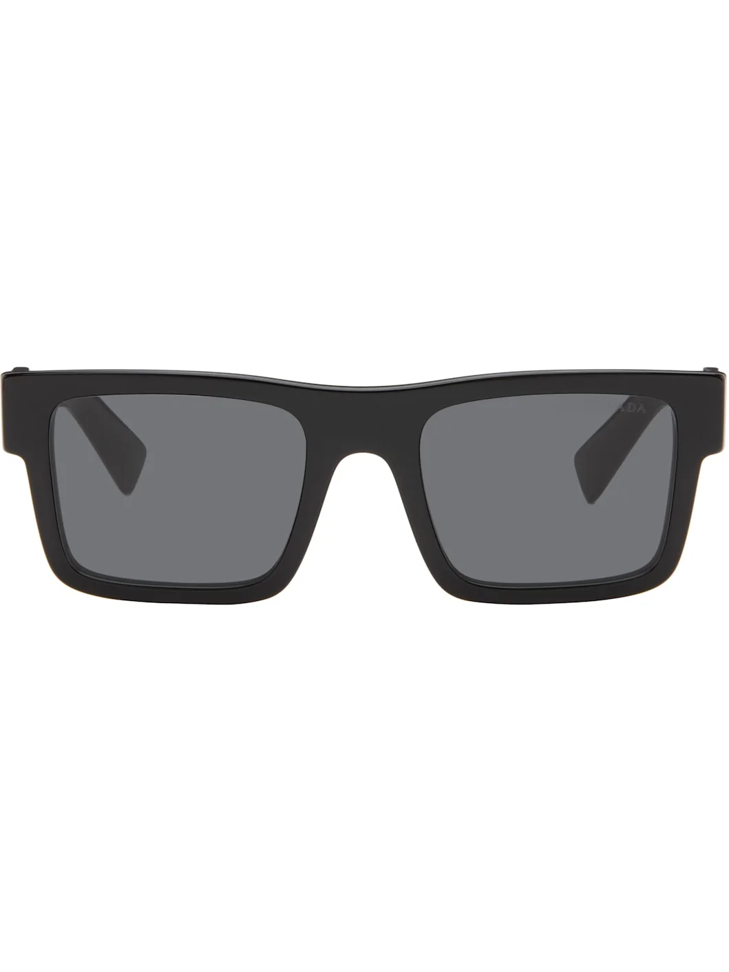 Black Square Shield Acetate Sunglasses - 1