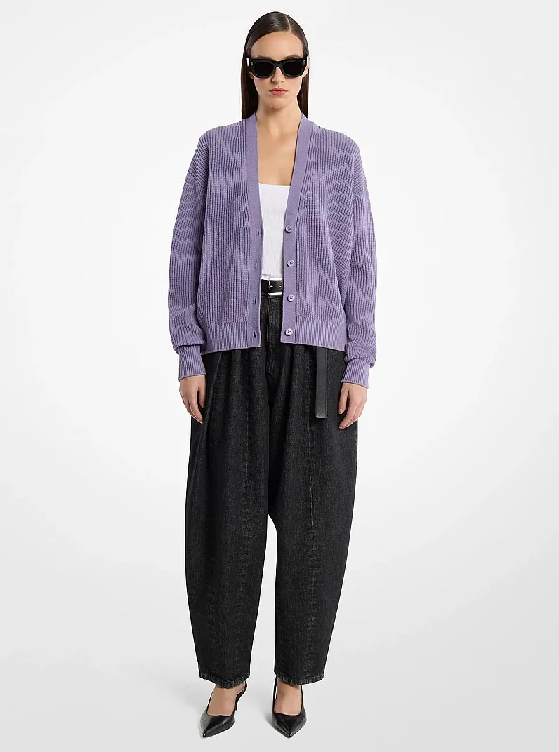 Ribbed Cashmere Cardigan - 1