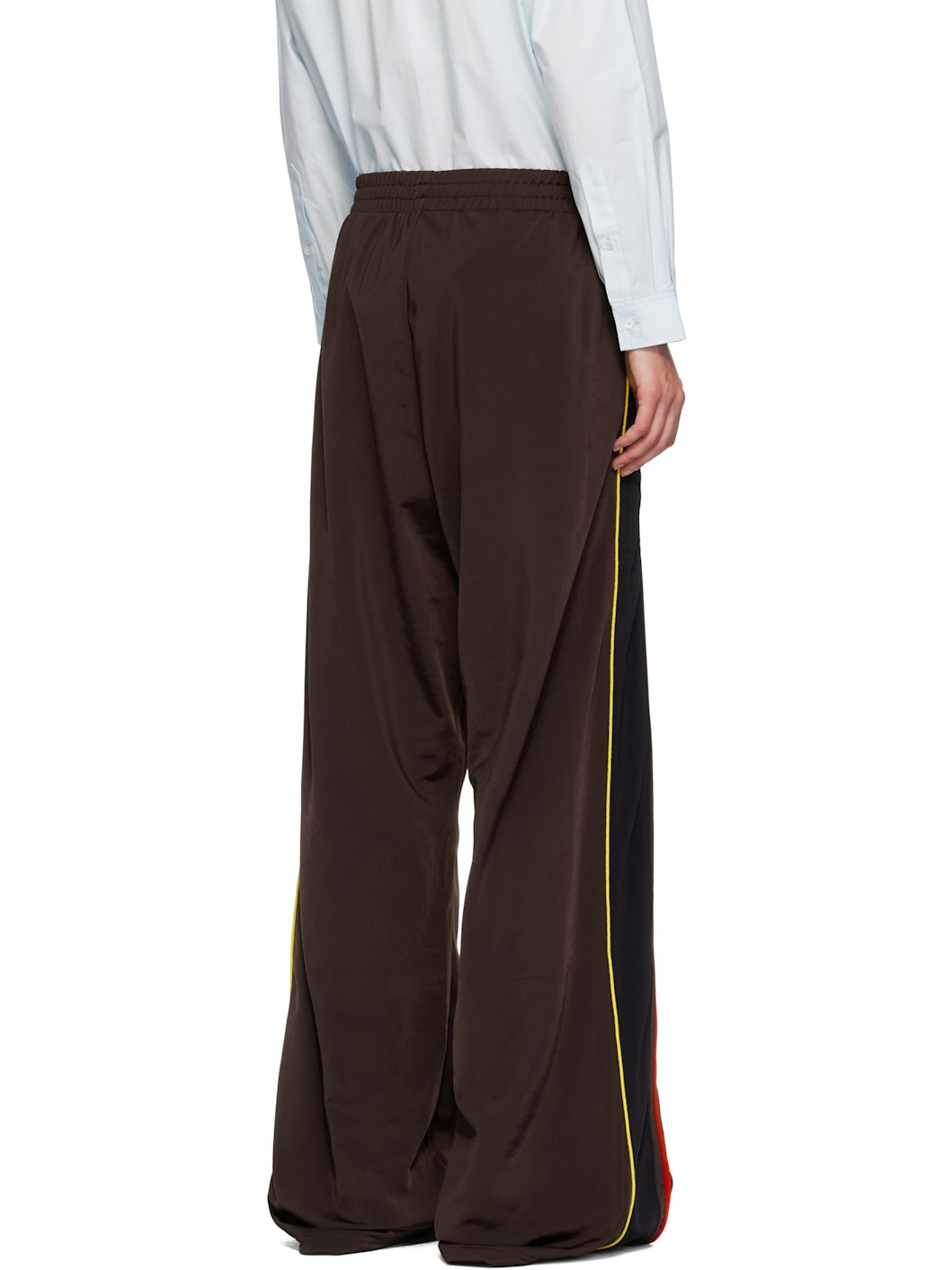 Brown Wide Leg Track Pants - 3