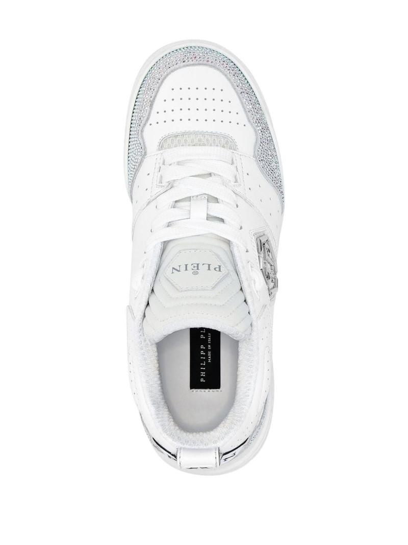 crystal-embellished leather sneakers 3