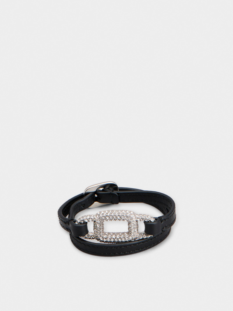 Viv' Choc Strass Bracelet in Leather 1