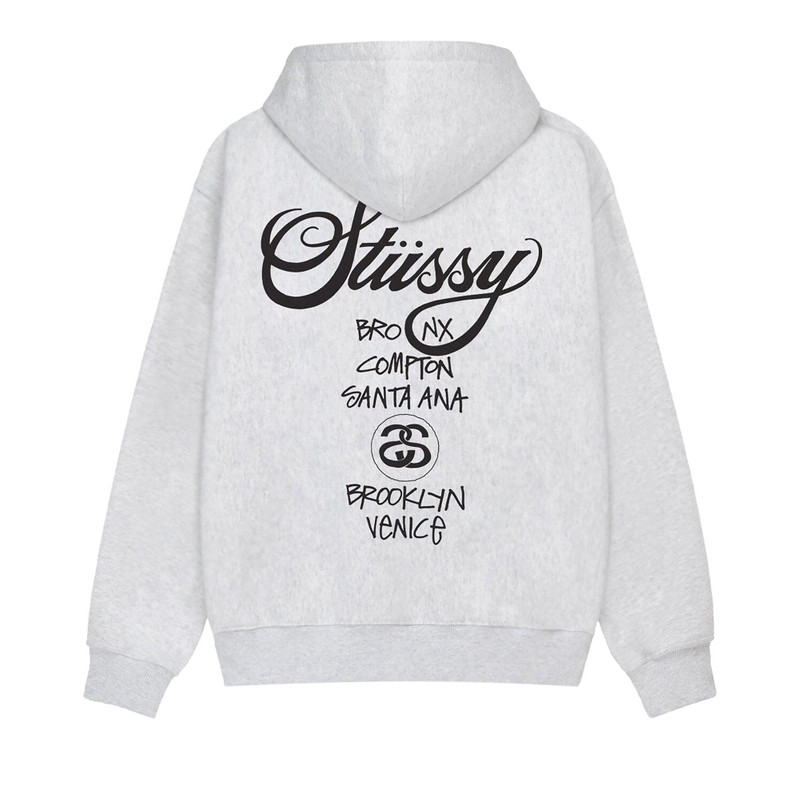 Stüssy Stussy World Tour Hood 'Ash Heather' outlook