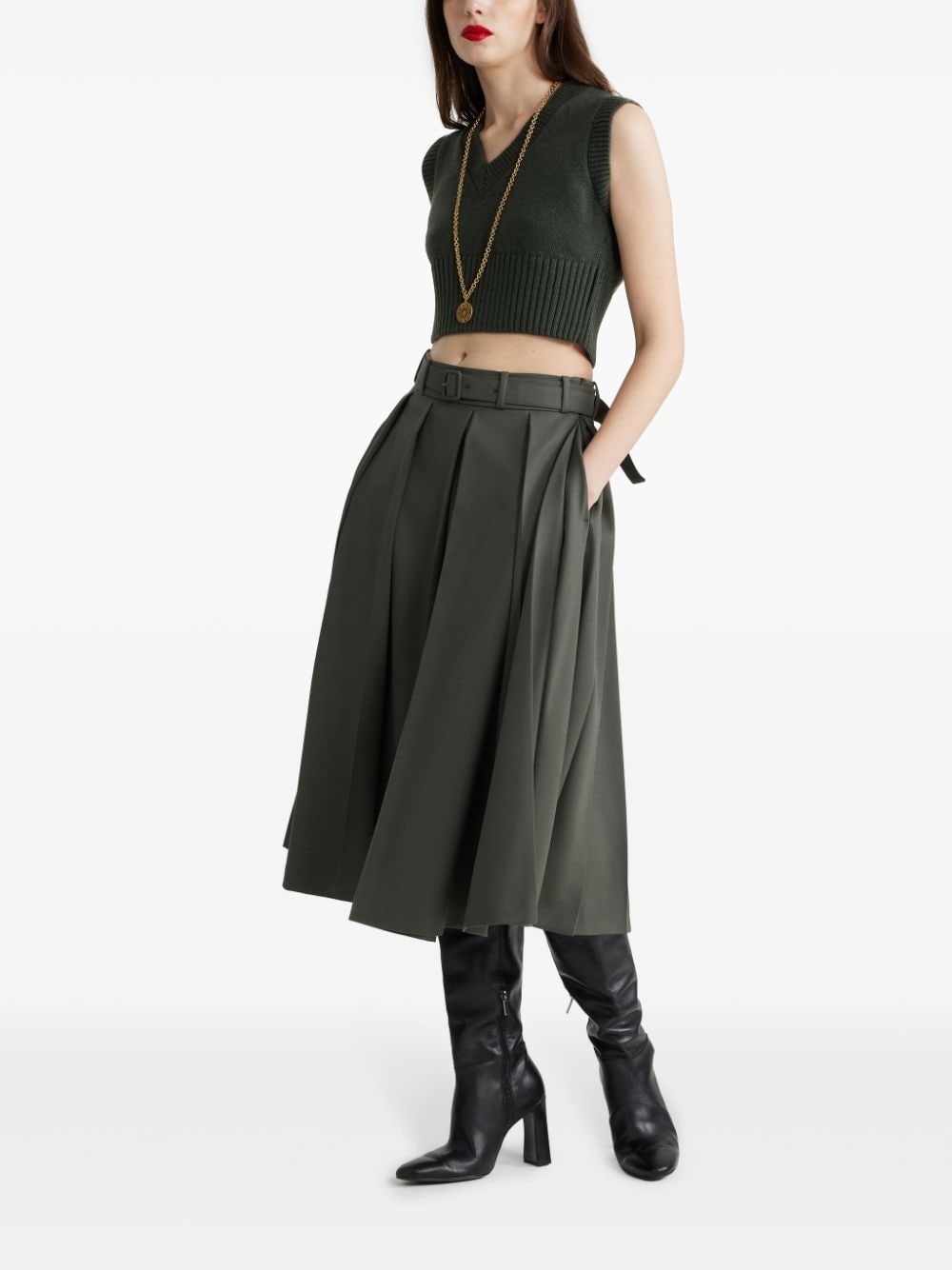 pleated midi skirt - 2