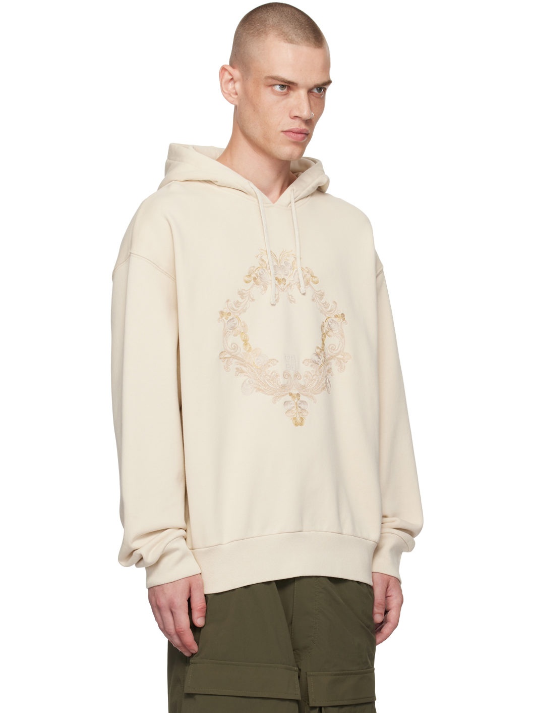 Beige Baroque Hoodie - 2