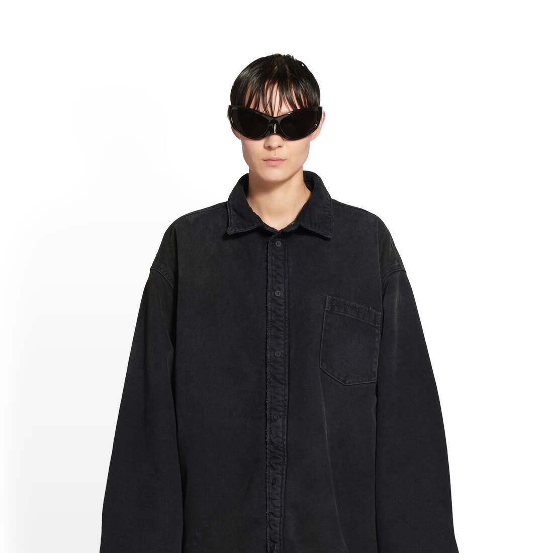 Padded Shirt in Black - 7