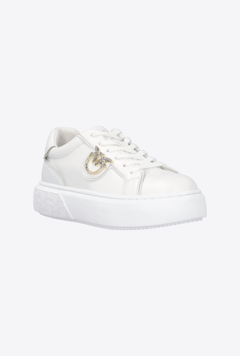 LEATHER SNEAKERS WITH LOVE BIRDS PLAQUE 2