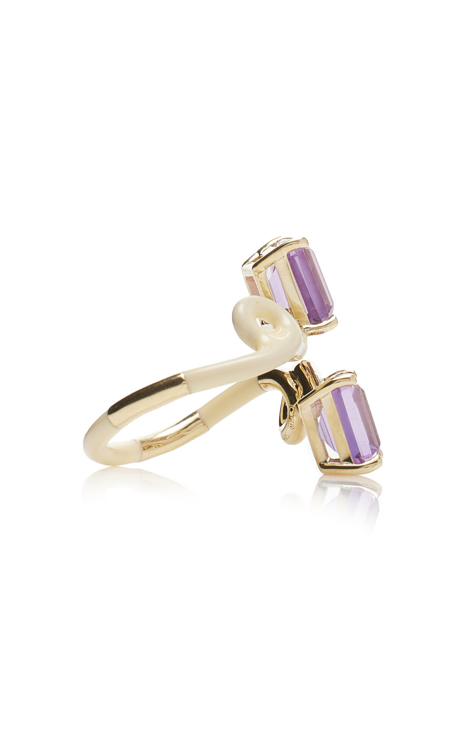 9K Gold, Amethyst, And Enamel Ring multi - 6