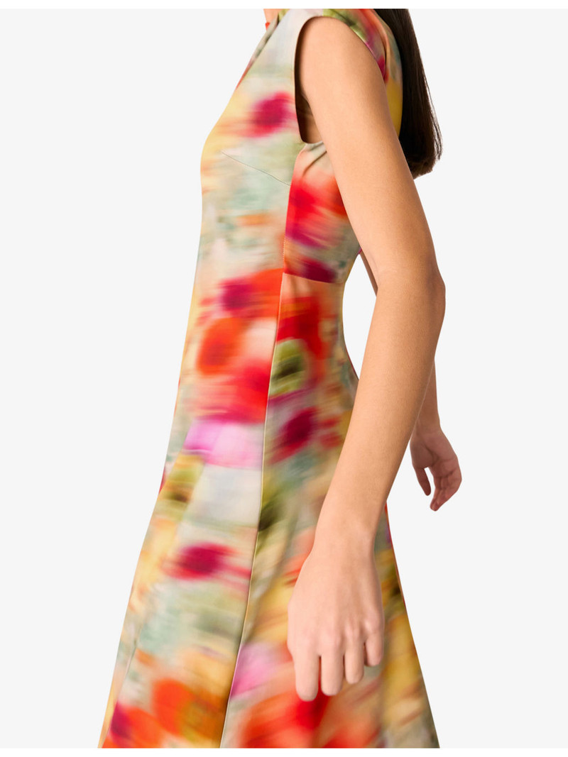 Photographic Flower-Print Stretch-Woven Midi Dress 5