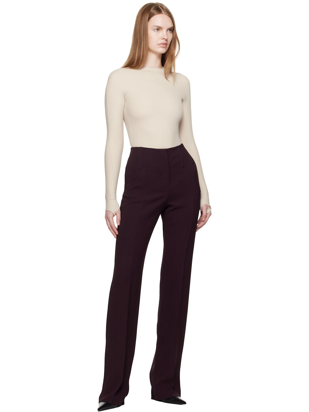 Beige Shoulder Logo Bodysuit - 5