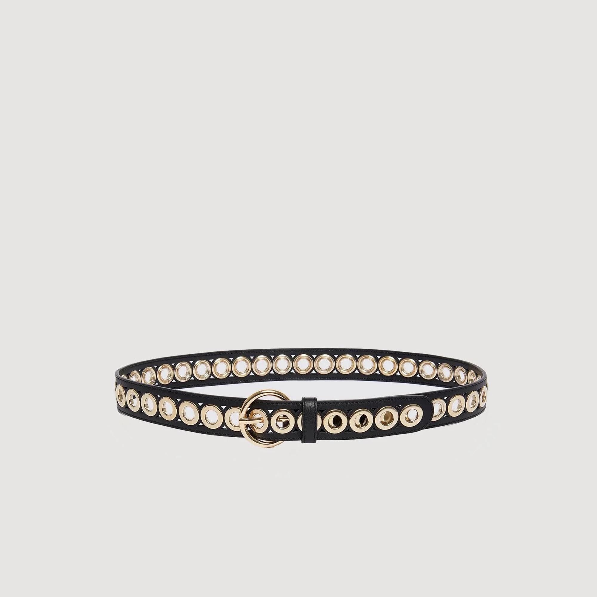 BELT WITH ROUND BUCKLE AND EYELETS - 4