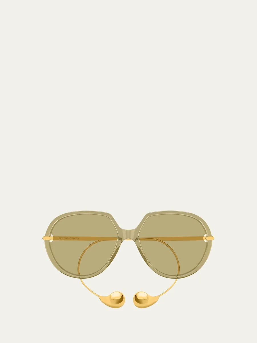 Drop 60mm Recycled Acetate Round Sunglasses - 1