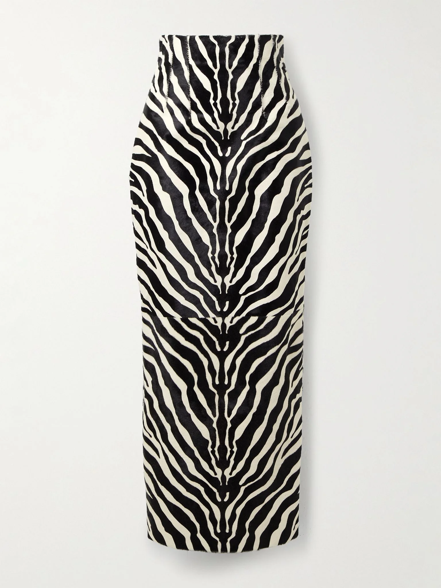 Loxley zebra-print calf hair midi skirt Zebra print - 1