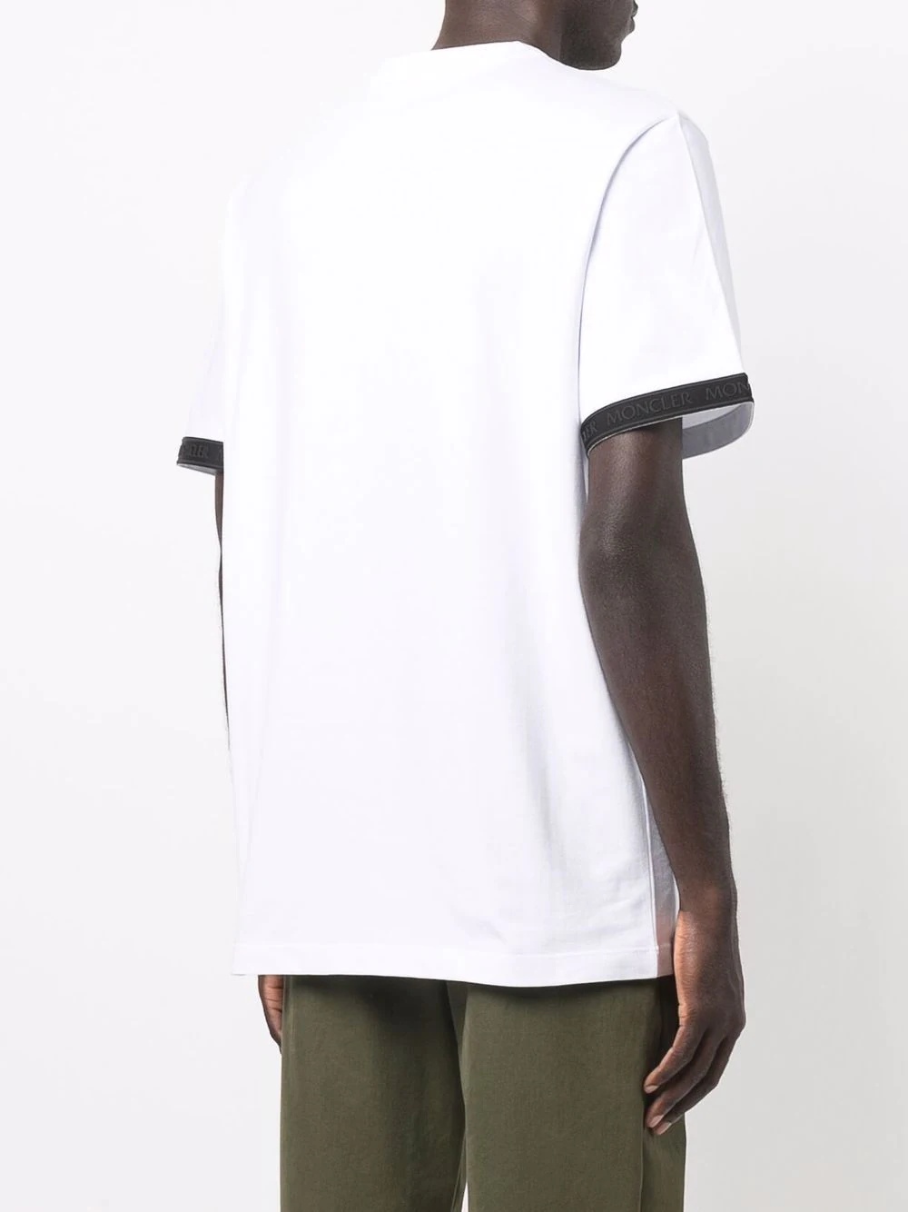 logo-patch contrast-trim short-sleeve T-shirt - 4