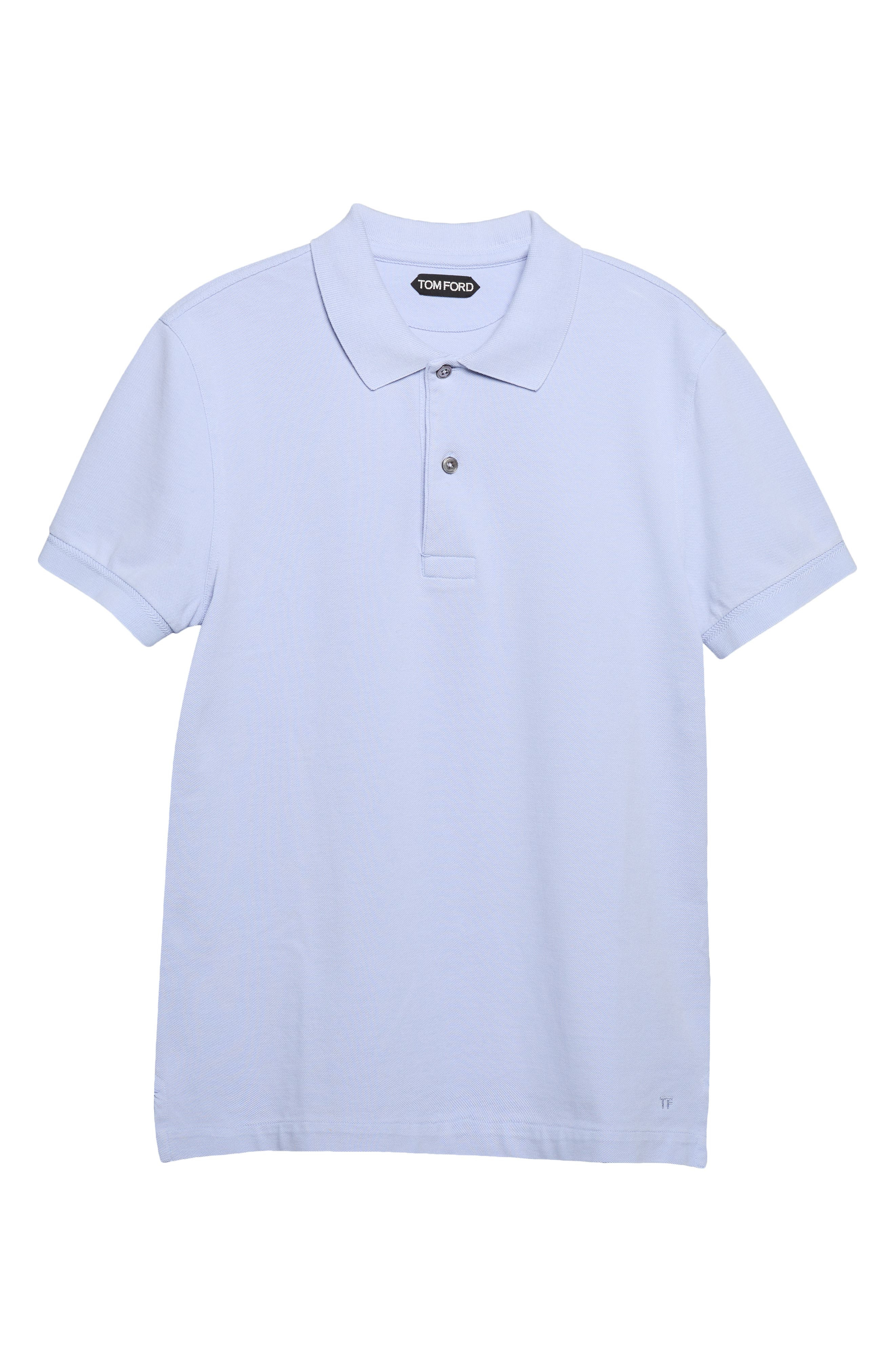 TOM FORD Short Sleeve Cotton Piqué Polo in Periwinkle at Nordstrom - 5