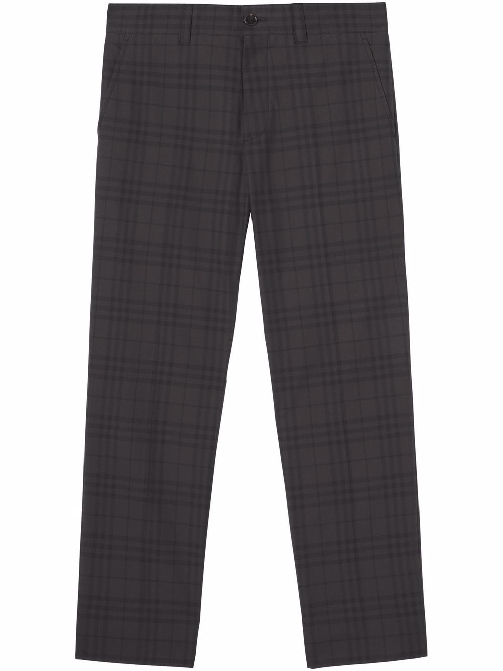 check-pattern tailored trousers - 1