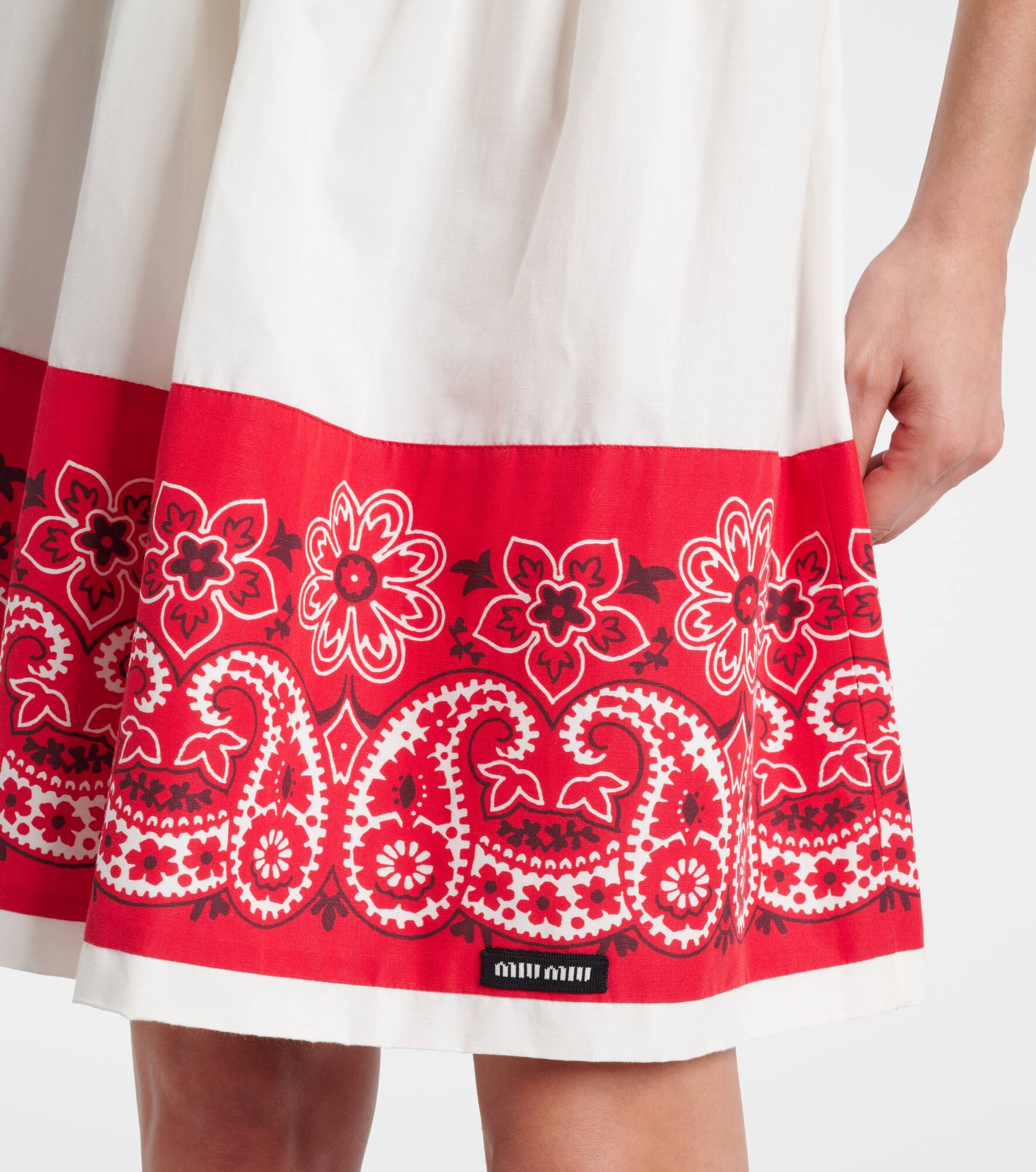 Bandana printed cotton poplin miniskirt - 5