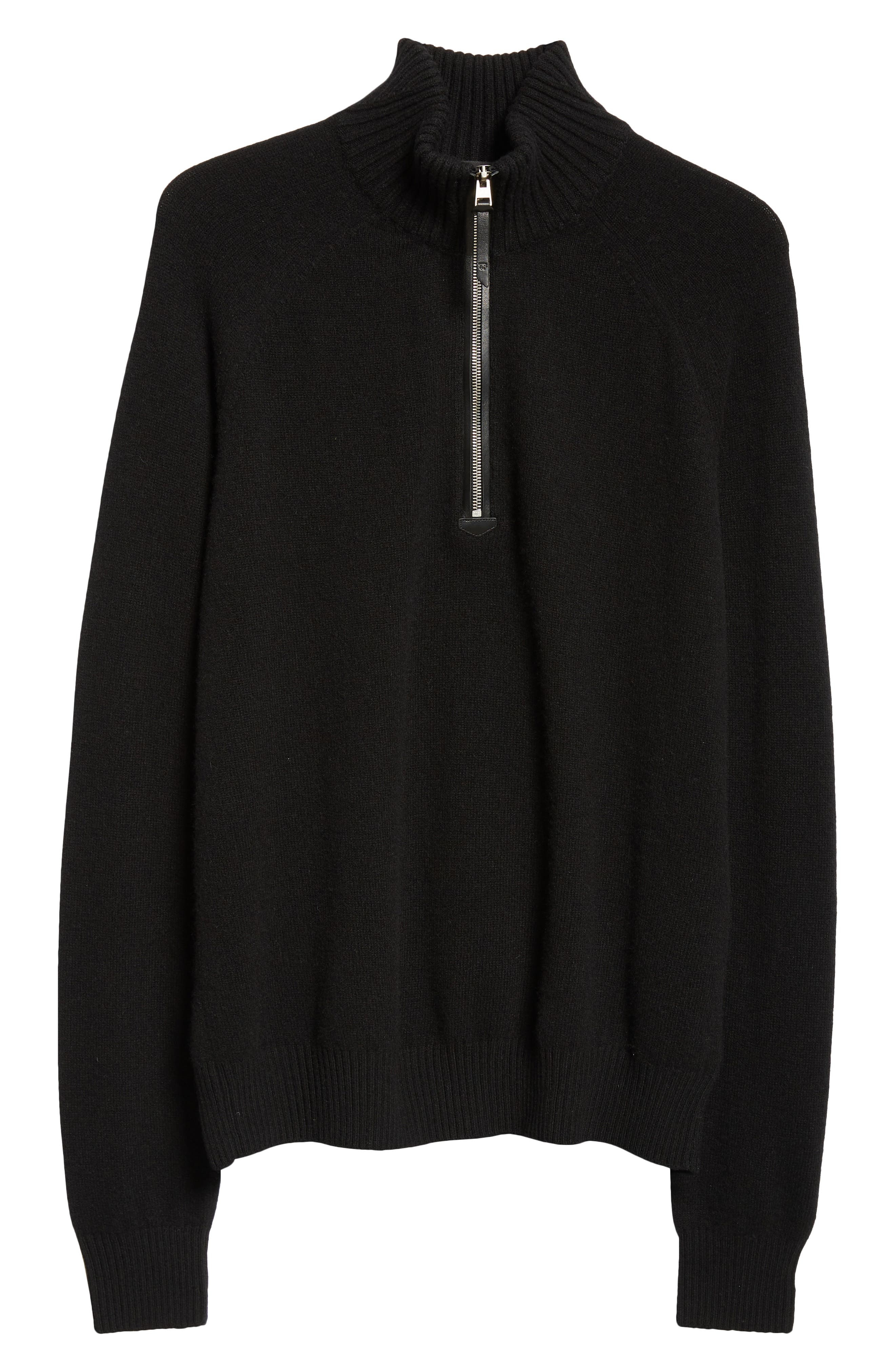 Lambswool & Cashmere Half Zip Sweater - 6