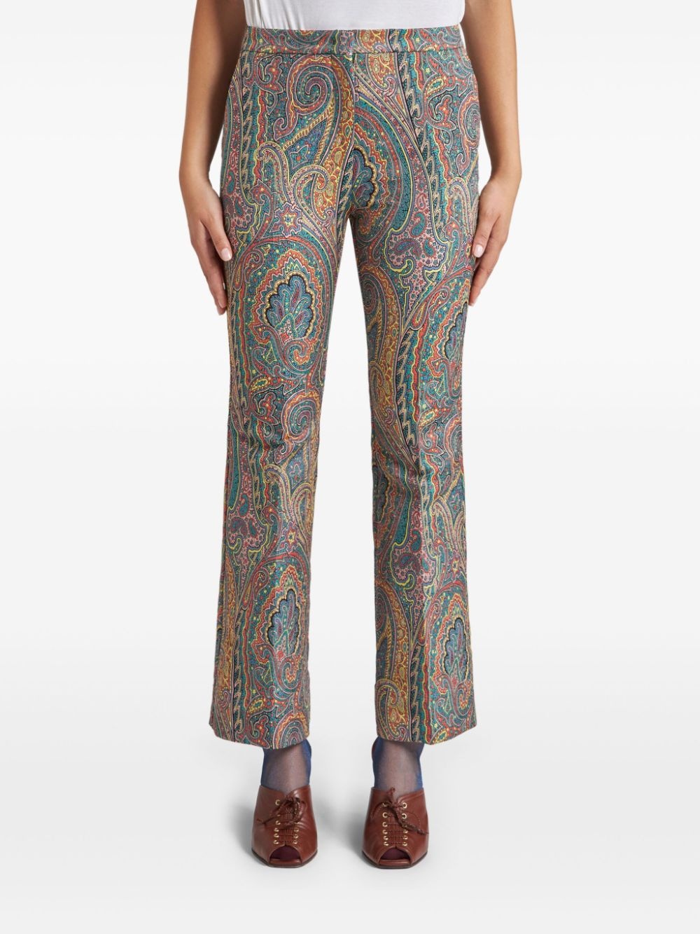 paisley-print tailored trousers - 3
