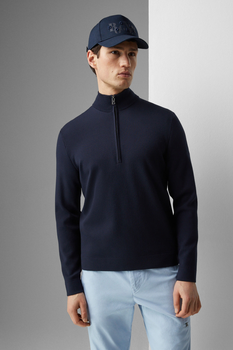 Lennard Half-zip pullover in Navy blue 2