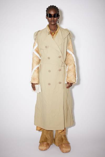 Acne Studios Double-breasted patchwork trench coat - Dusty beige outlook