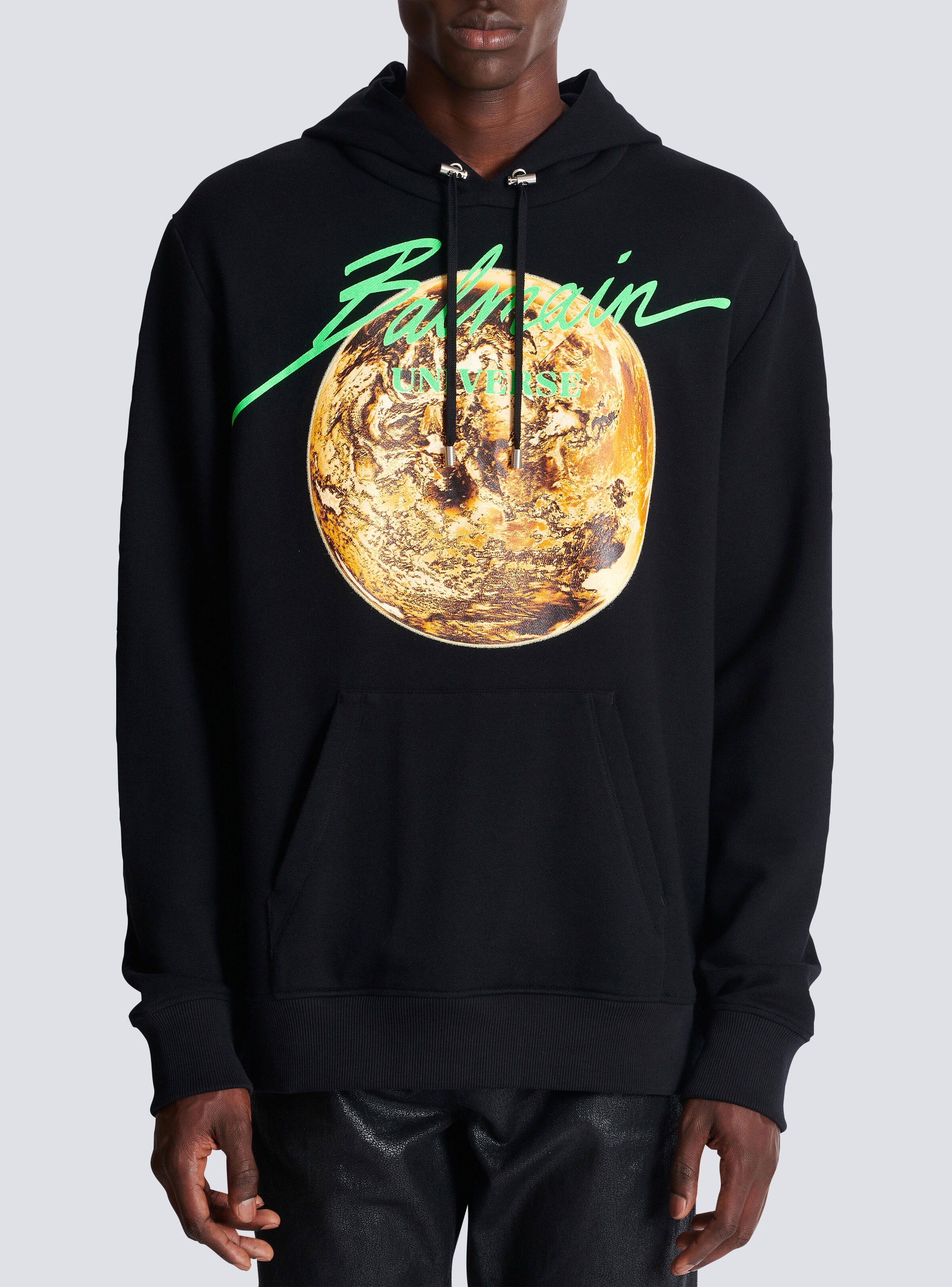 Printed Balmain Universe logo and planet hoodie - 5