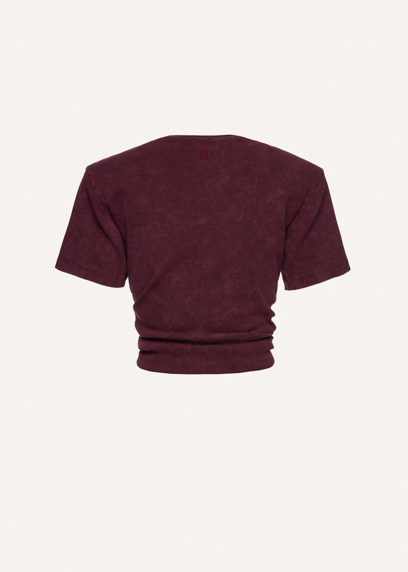 MAGDA BUTRYM Knotted ribbed t-shirt in vintage burgundy outlook