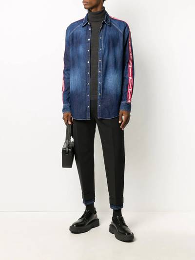 DSQUARED2 side-stripe denim shirt outlook