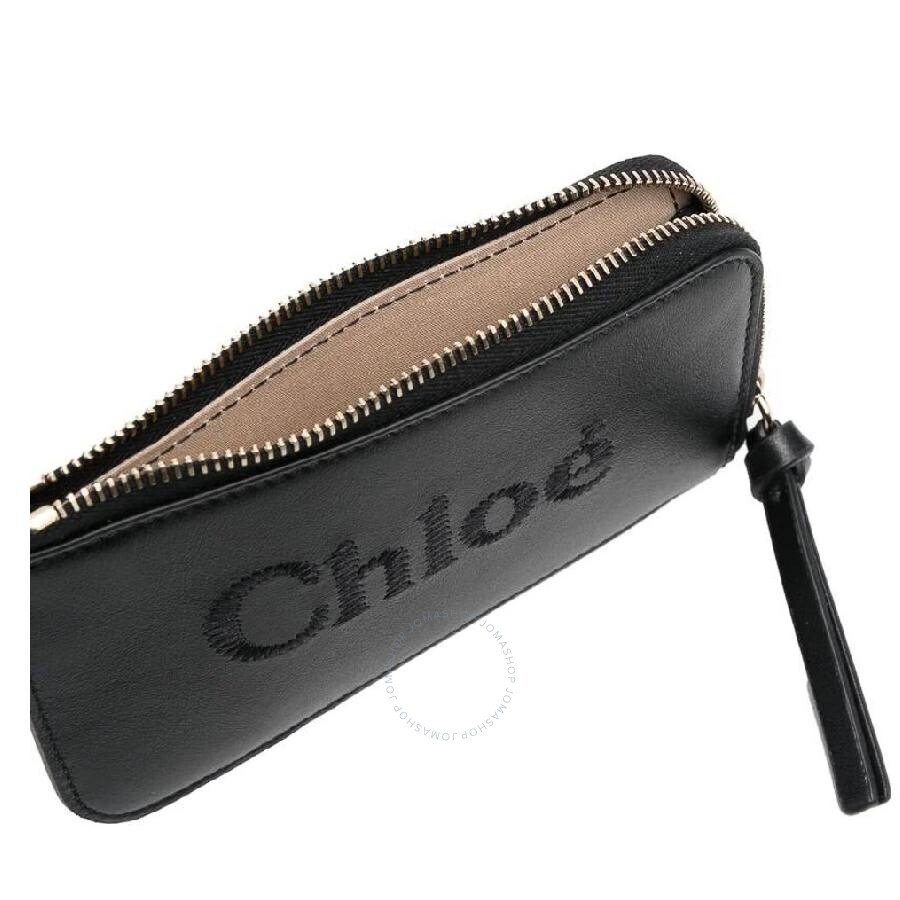 Chloe Logo Embroidered Sense Soft Leather Card Case - 3