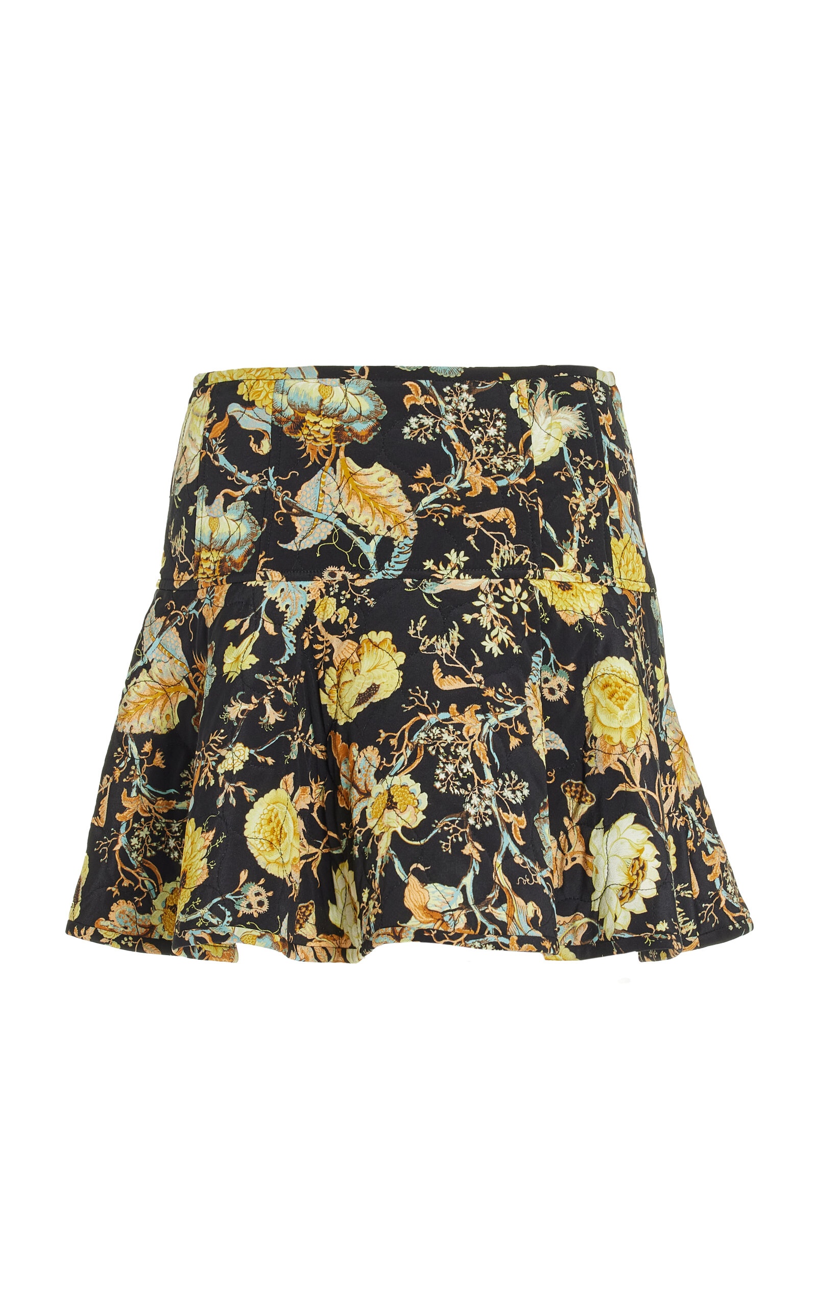 Ryla Printed Silk Mini Skirt black - 3