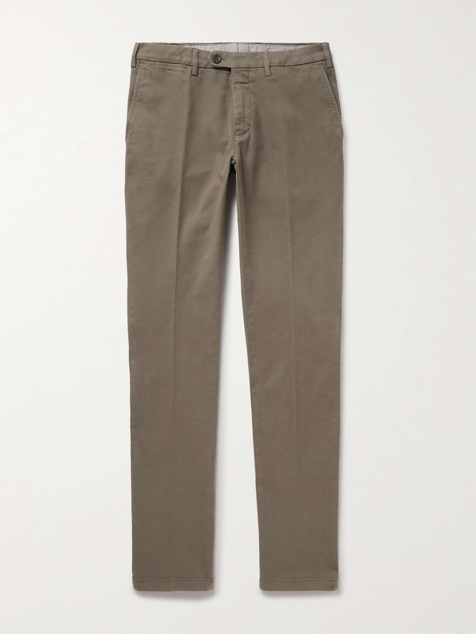 Slim-Fit Tapered Stretch Cotton-Twill Chinos - 1