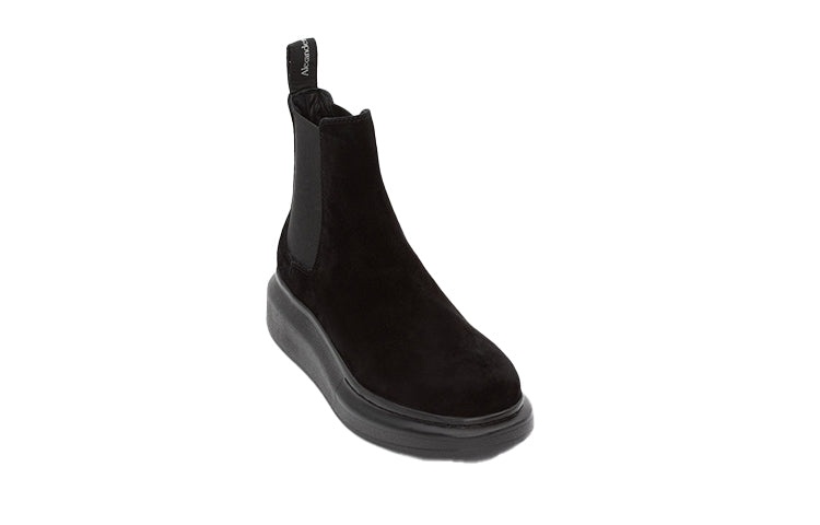 (WMNS) Alexander McQueen Hybrid Chelsea Boot 'Black Suede' 586398WHXK61000 - 3