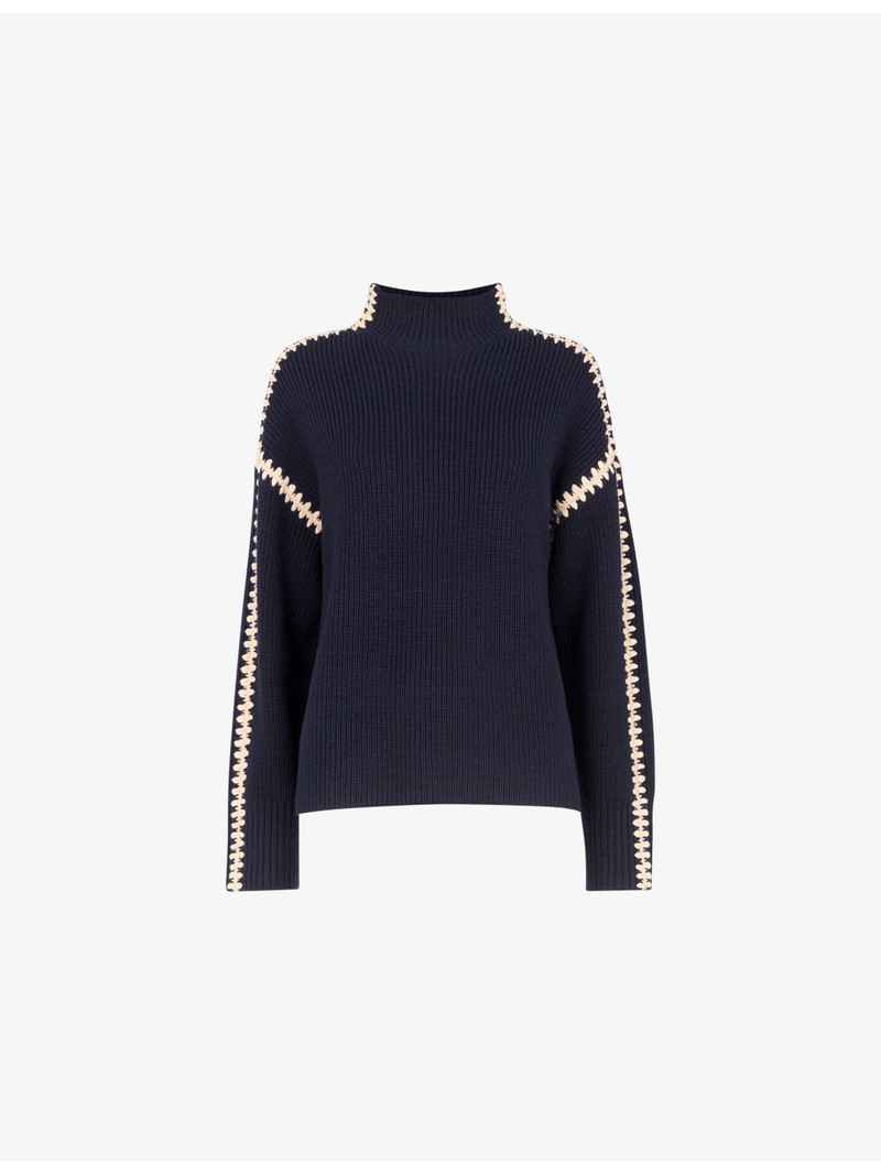 Blanket-Stitch Wool-Blend Jumper 1
