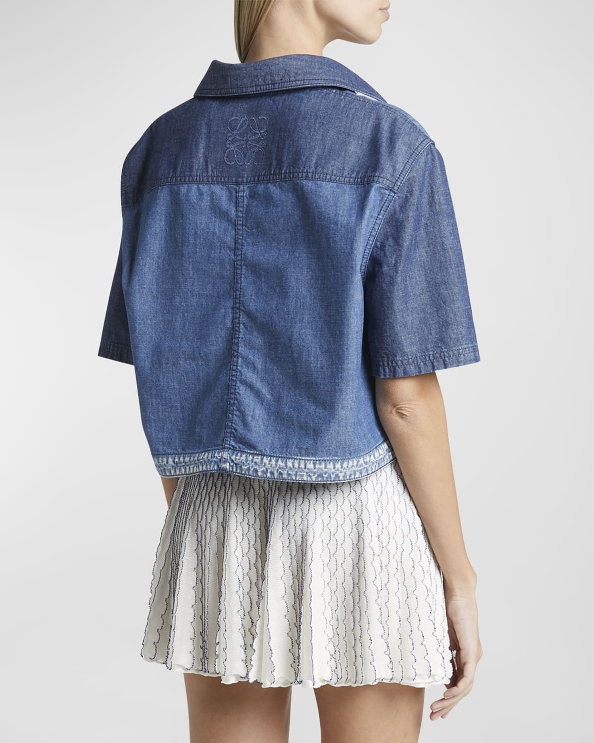 x Paula Ibiza Anagram Cropped Denim Top - 6