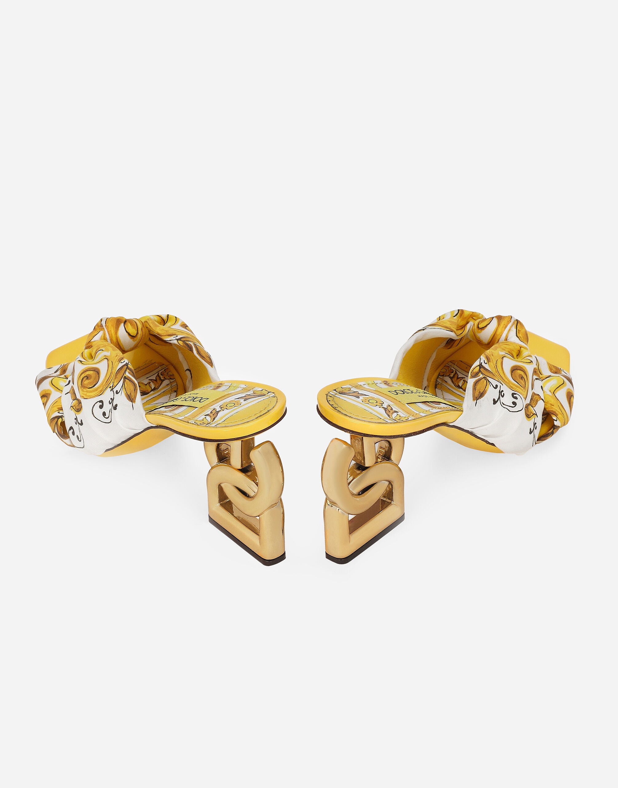 Printed silk twill DG Pop sandals - 5