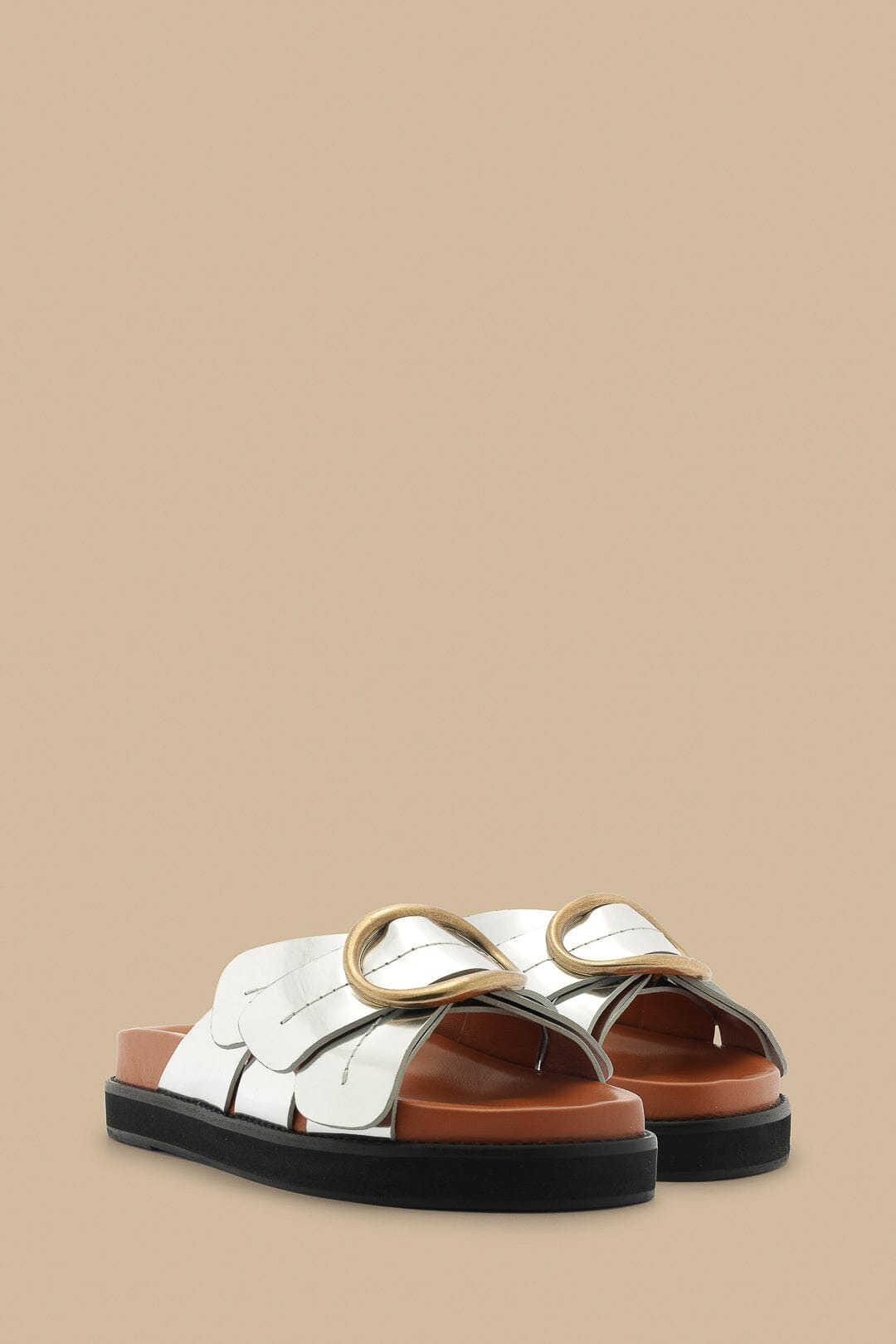 Silver Daisy Slide Sandal - 2