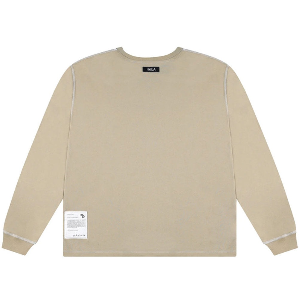 Tatreez Logo Contrast Stitched Long Sleeve Shirt 'Beige' - 2