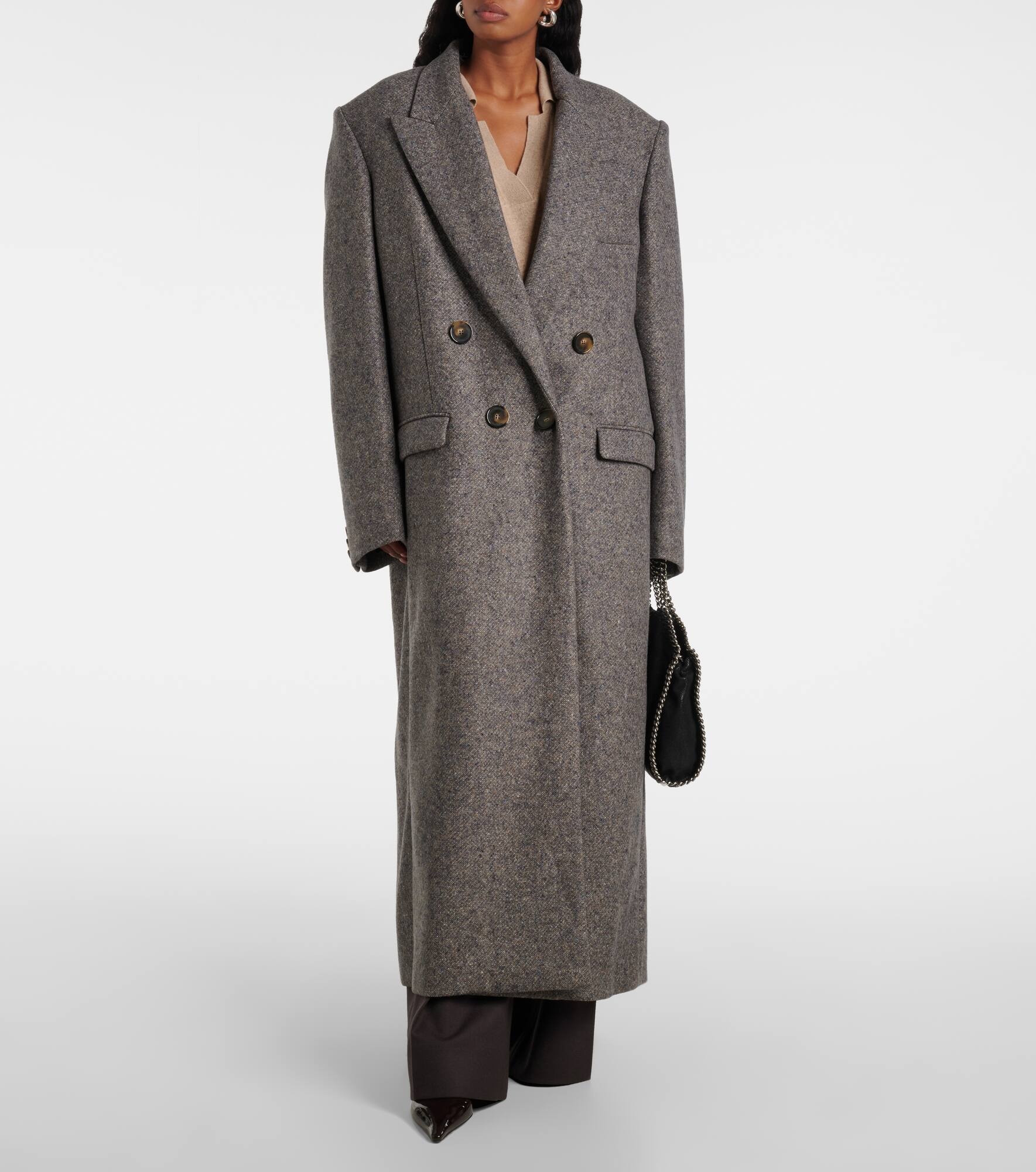 Double-breasted wool and silk-blend coat - 7