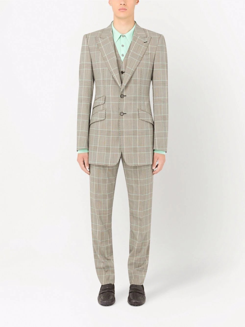 checked three-piece suit - 2