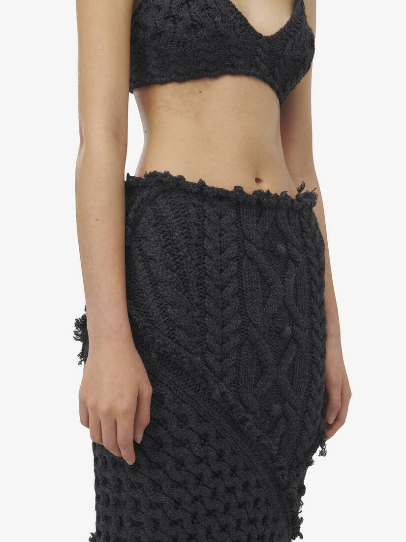 スカート Alexander Mcqueen Knit Pencil Skirt Alexander McQueen Black Wool Pencil Skirt L Alexander