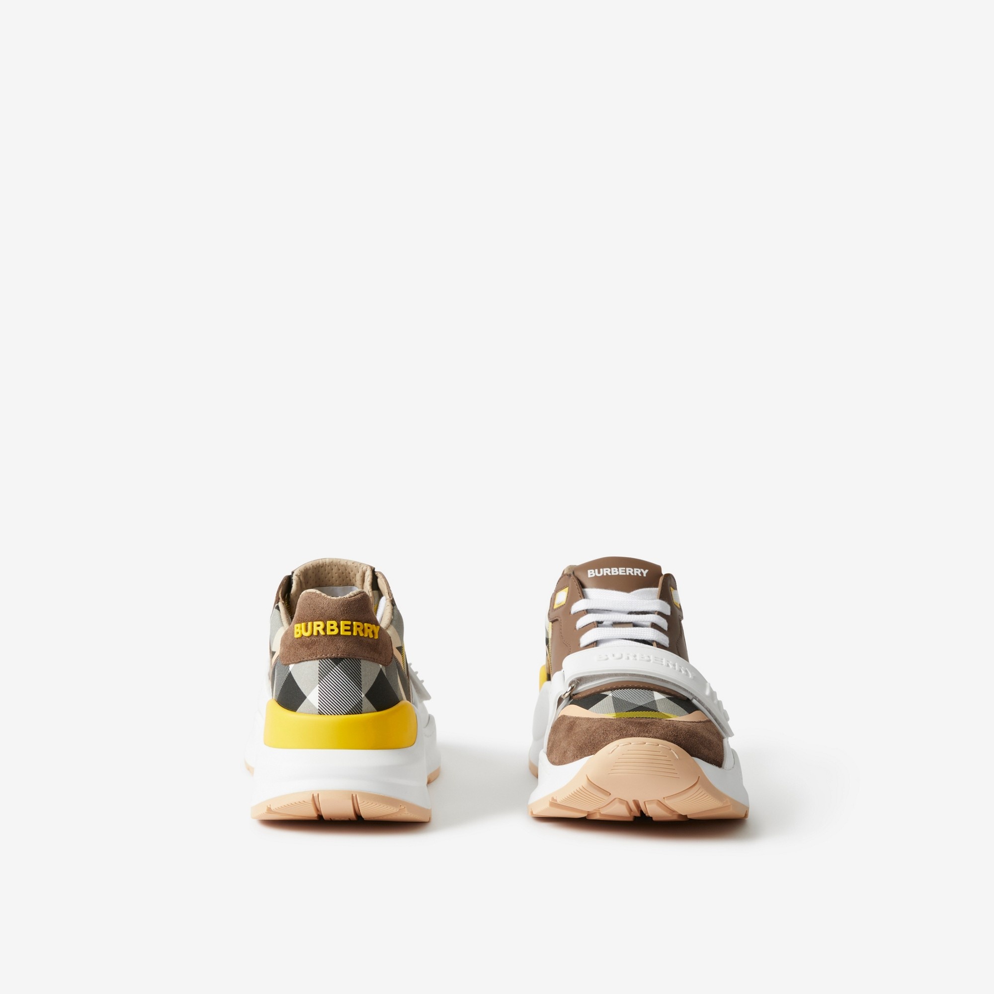 Check, Suede and Leather Sneakers - 4
